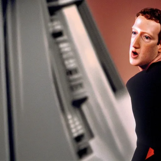 Prompt: Mark Zuckerberg playing Data in Star Trek: The Next Generation