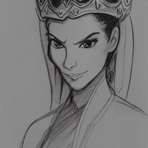 Image similar to milt kahl sketch of victoria justice as princess padme from star wars episode 3