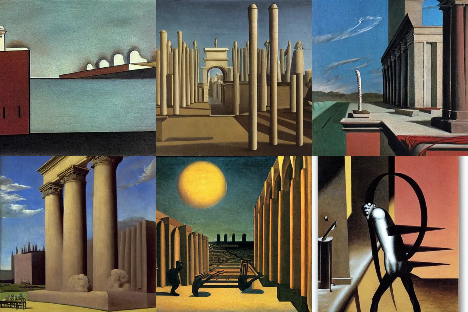 Prompt: painting by de chirico