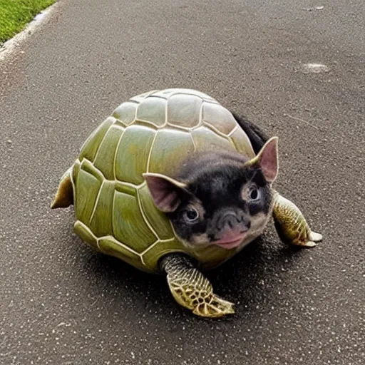 Prompt: the turtle cat pig hybrid