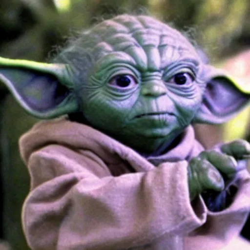 Image similar to yoda living on planet earth in the year 1 9 9 3