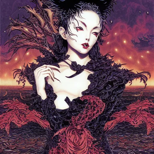 Image similar to black swan melting, castelvania, by yoichi hatakenaka, masamune shirow, josan gonzales and dan mumford, ayami kojima, takato yamamoto, barclay shaw, karol bak