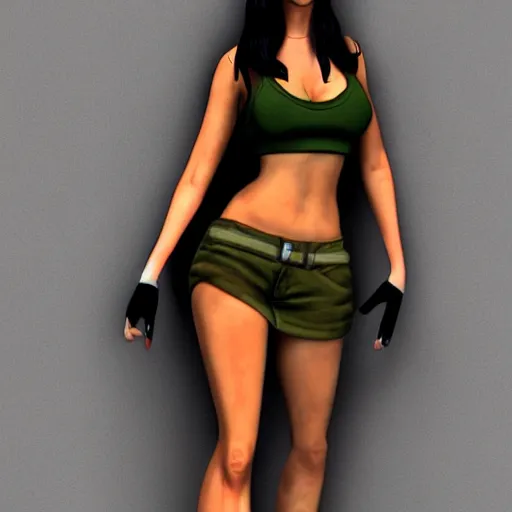 Prompt: full body 3 d render megan fox in gta san andreas style