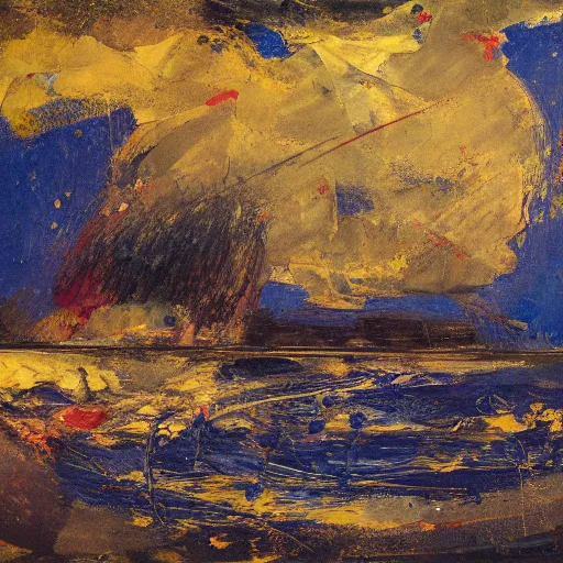 Image similar to oil paint impasto, beautiful under water scene, multi layered thick brush marks, some splattered paint, in the style frank auerbach and redon
