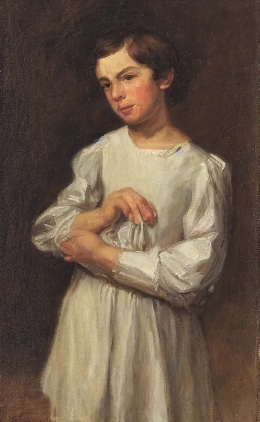 Image similar to portrait of a young confident person, looking down