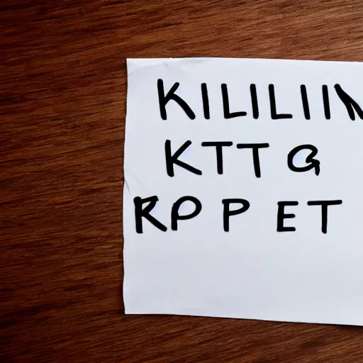 Prompt: killing a piece of paper