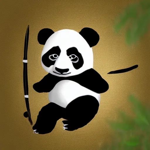 Prompt: ninja panda