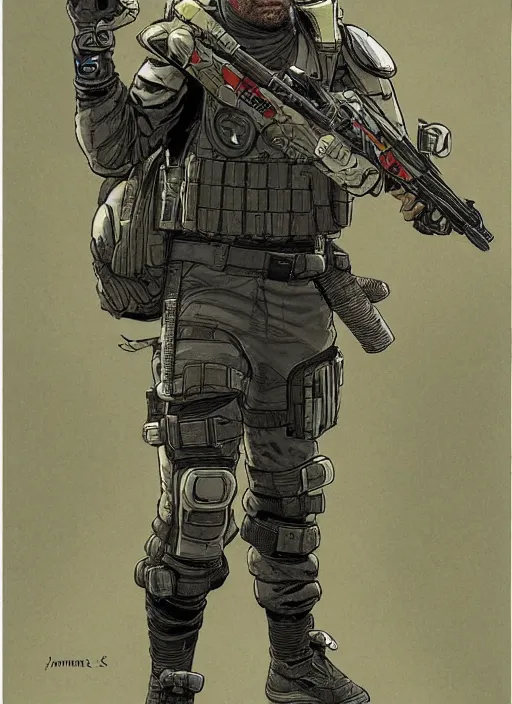 Prompt: apex legends sam fisher. concept art by james gurney and mœbius.