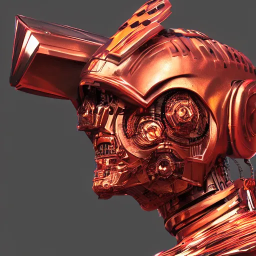 Image similar to military - grade, industrial, portrait of glowing, warm, sharp edges, sleek contours, textured, reddish, atmospheric, misty, leds, futuristic cybernetic warrior alien in profile, highly intricate, detailed humanoid in a volumetric lighting warehouse, trending on artstation