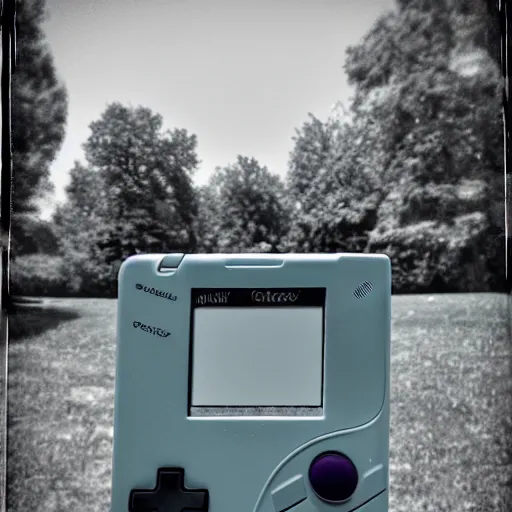 Image similar to gameboy camera dmg gbc photo of a peaceful day at the park. monochrome green and black.