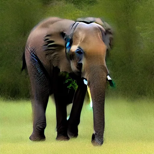 Image similar to an elephant standing on one leg