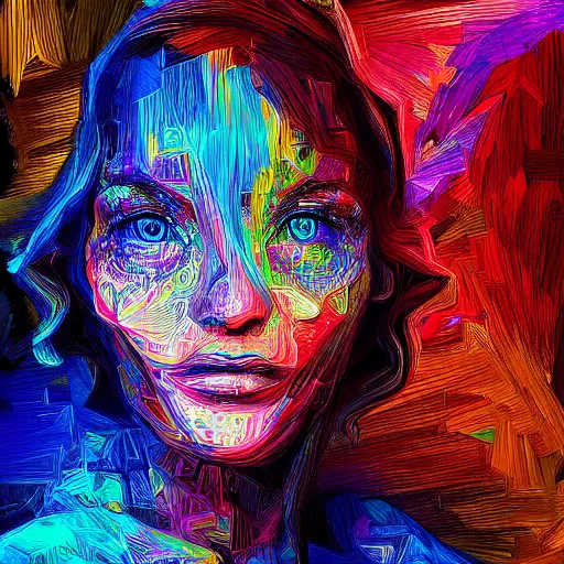 Prompt: A beautiful collection of pieces of art made with Artificial Intelligence, art style by Angelo Ferrara