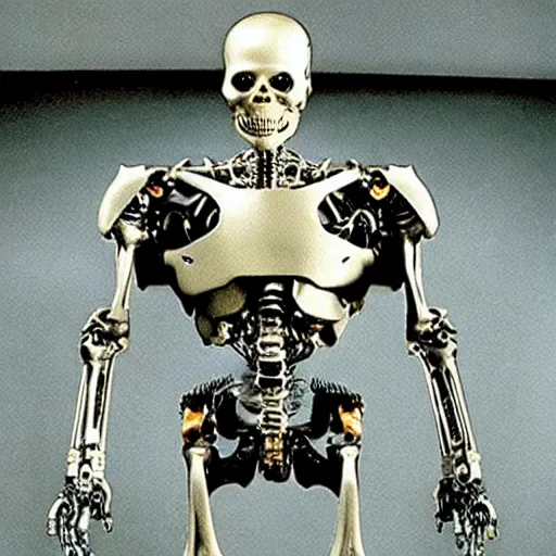 Image similar to Skynet's most popular endoskeletal cyborg was its Series 800 Terminator, which used a metallic endoskeleton covered with living tissue. The Series 800 Terminator was a breakthrough in developing Terminators that were similar to humans.