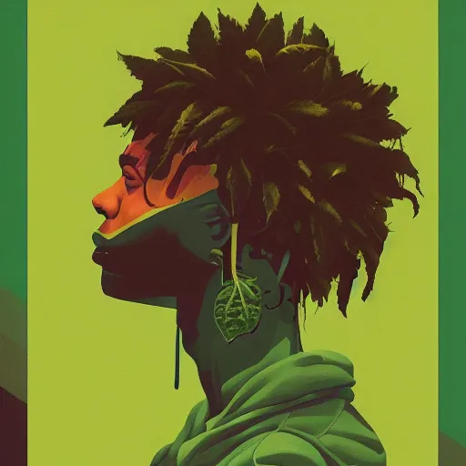 Image similar to profile picture for swae lee, marijuana organic painting, marijuana, matte, hiphop, hard edges, energetic, 3 d shapes, asymmetrical, smoke, green, highly detailed, by sachin teng