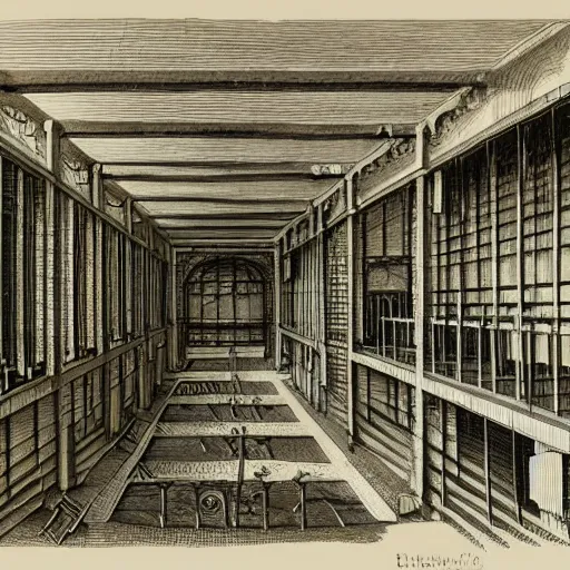 Image similar to piranesi prison interior in the style of escher