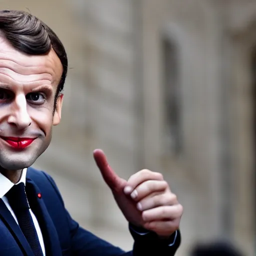 Image similar to Emmanuel Macron as The Joker