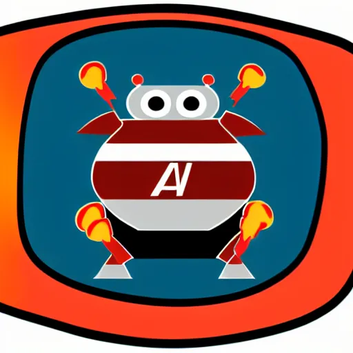 Image similar to vector logo of a fat robot with the letter a