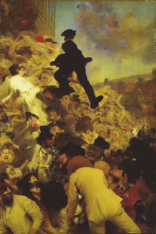 Image similar to Moodymann at a record store, oil on canvas, by Ilya Repin, Jean-Honore Fragonard, Francisco Goya