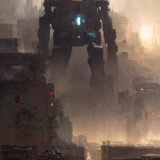 Image similar to a giant robot made from organic matter in a city, by greg rutkowski, by bayard wu, trending on artstation, digital art, apocalyptic, last moments of humanity