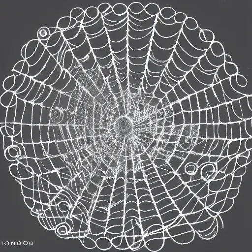 Prompt: the web the circle owned by the circle, its creator a web of interconnected crystals, the circle made of the crystals