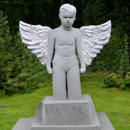 Prompt: male fallen angel monument