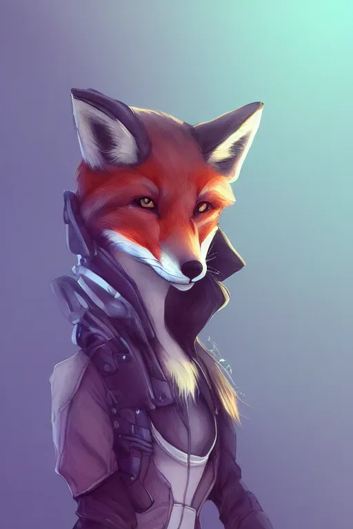 Image similar to a fox fursona, trending on artstation, by kawacy, furry art, digital art, cyberpunk, high quality, backlighting