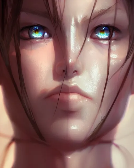 Image similar to ambient cave lighting, detailed face, by makoto shinkai, stanley artgerm lau, wlop, rossdraws