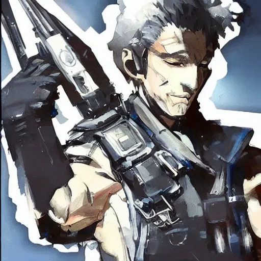 Image similar to old mechanic, Shinkawa Yōji style