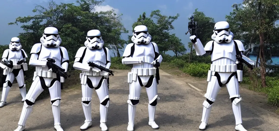 Image similar to storm troopers on vacation in thailand