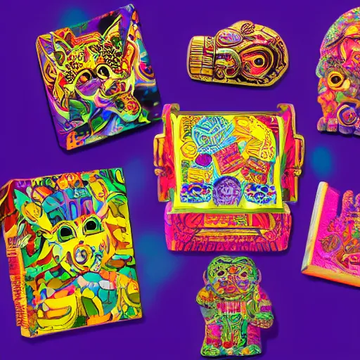 Image similar to ancient artifacts designed by Lisa Frank