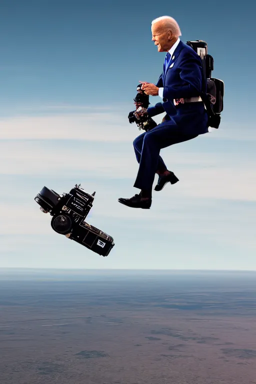 Prompt: joe biden flying with jet pack, uhd, photorealistic, cinematic, smooth, 4 k, aesthetic lighting, baroque object, without duplication, sharp focus, hyperdetailed, face details, tumblr trending, with small object details, winning pullitzer award photo by : canon eos 5 d mark iv, by karah mew and adnan abidi and jodie bateman