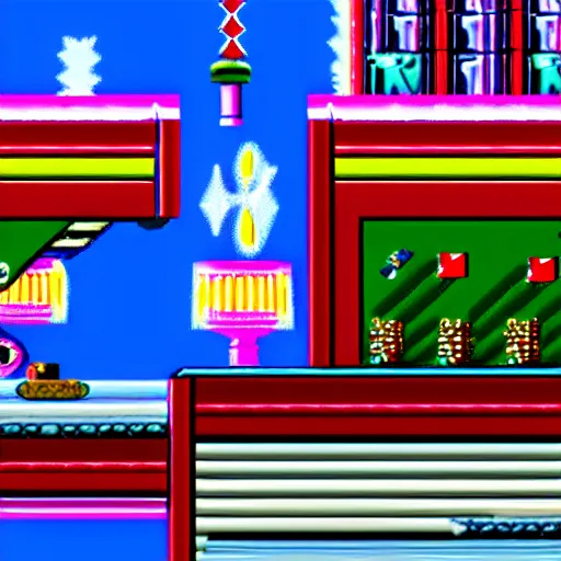 Prompt: sonic the hedgehog in jazz jackrabbit 2, in-game screenshot