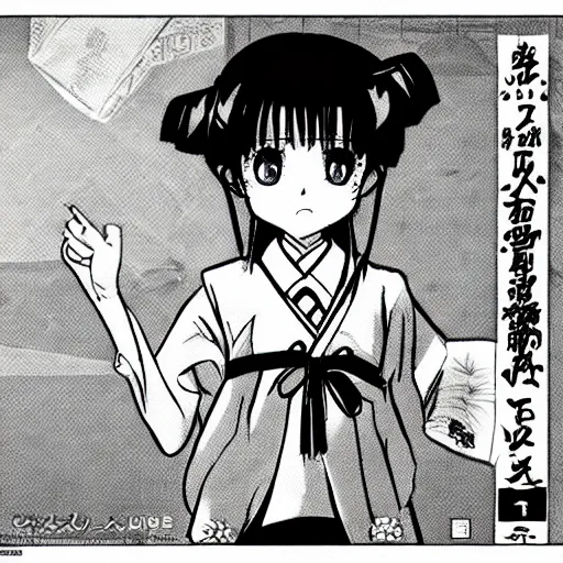 Prompt: high detail manga of japanese school garl, anime