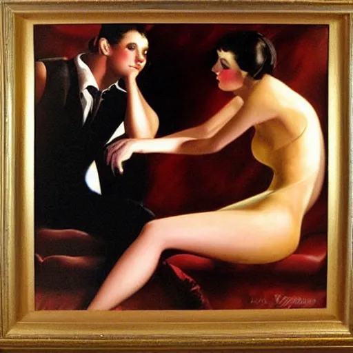 Image similar to best friends, painting by vargas, rolf armstrong