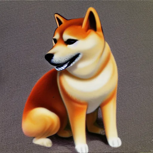 Image similar to shiba inu, airbrush