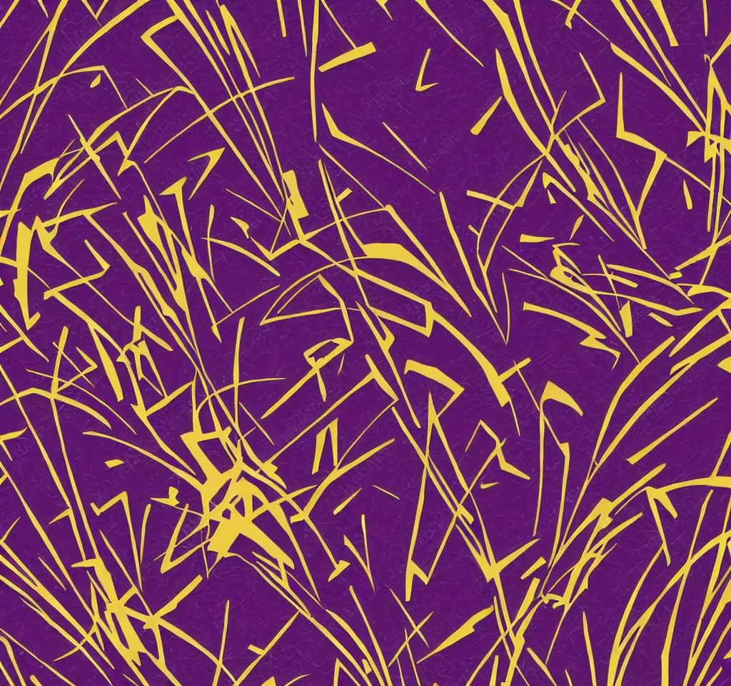 Image similar to textured art deco painting pattern, geometric, gold and deep purple background with lightning bolt