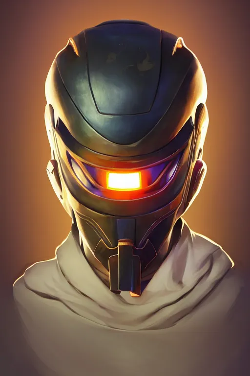 Image similar to epic mask helmet robot ninja portrait stylized as fornite style game design fanart by concept artist gervasio canda, behance hd by jesper ejsing, by rhads, makoto shinkai and lois van baarle, ilya kuvshinov, rossdraws global illumination radiating a glowing aura global illumination ray tracing hdr render in unreal engine 5