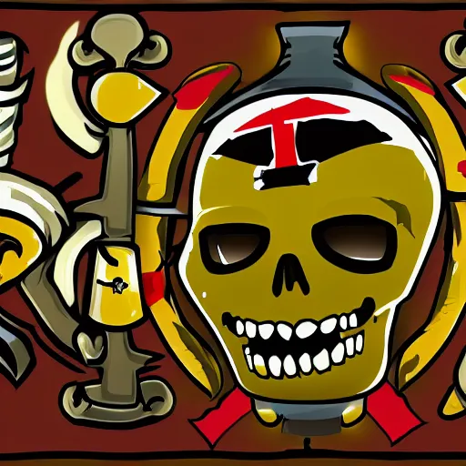 Image similar to a jolly roger, game logo