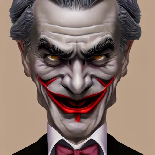 Image similar to Jerome Powell!! as The Joker, digital art, cgsociety, artstation, trending, 4k