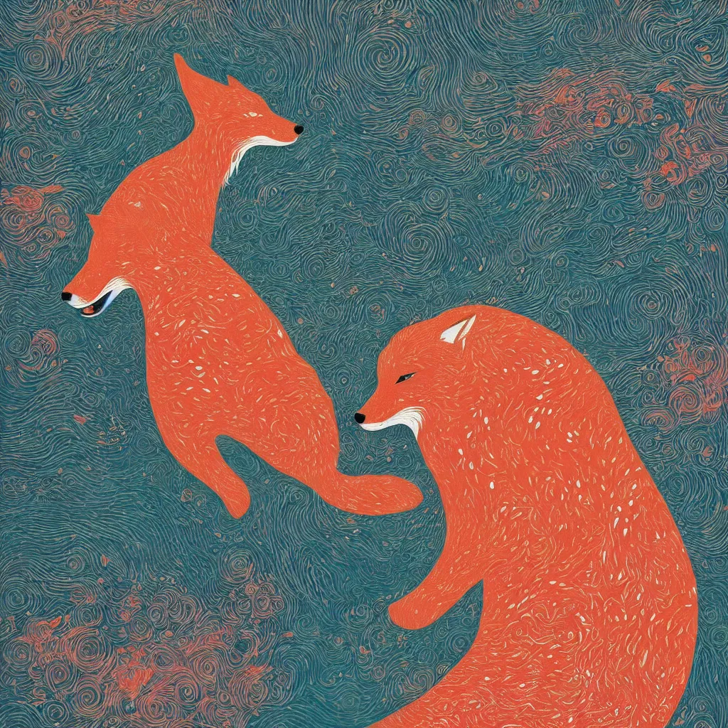 Image similar to fox face by victo ngai