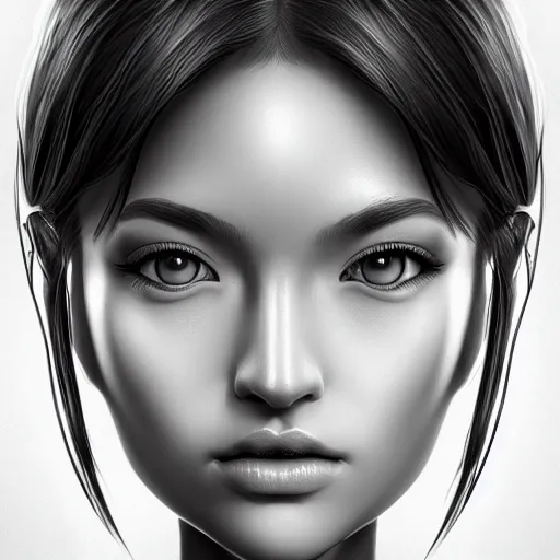 Image similar to a symmetrical portrait by artgerm, digital art, unreal engine 5, trending on artstation, deviantart, pinterest, rule of thirds, 4 k uhd image