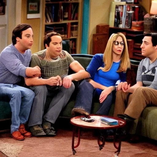 Prompt: actors from the friends cast in the big bang theory