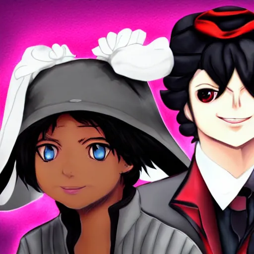 Image similar to Michael Jackson and his touhou waifu