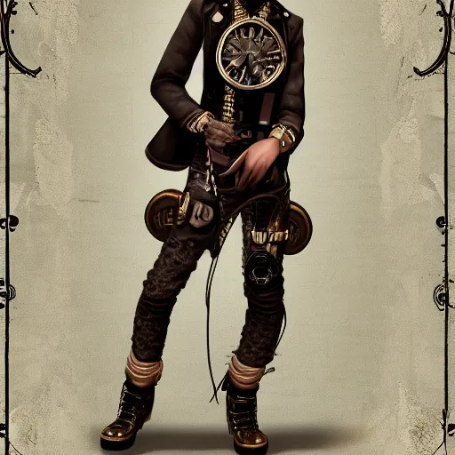 Image similar to playboi carti in steampunk style digital art 4 k the detailed super realistic