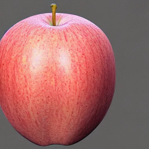 Prompt: a depth image of an apple on a table, lidar scan, depth map, pointcloud