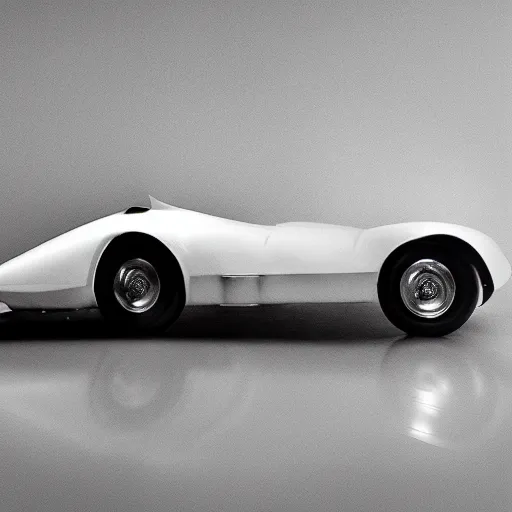 Image similar to 1957 car designed by Cartier. Studio lighting.