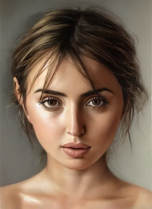 Image similar to hyper realistic, highly detailed portrait of ana de armas, tomasz stefanowski