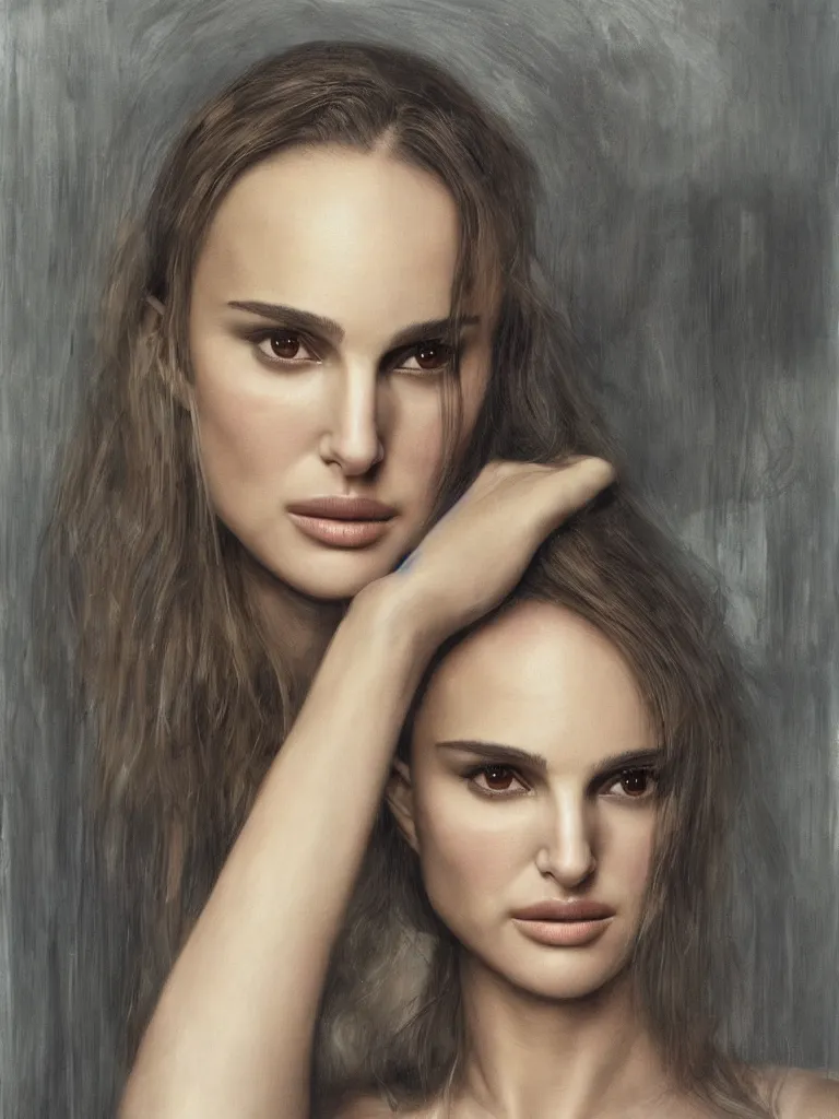 Prompt: a beautiful portrait of natalie portman by h.r. giger and by Annie Leibovitz, detailed, proportional, trending on art station, 4k