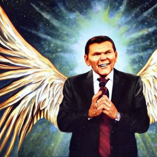 Prompt: high quality photo of christian televangelist