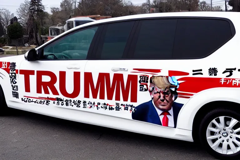 Image similar to trump-anime-car-wrap, side